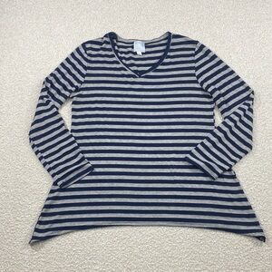 Sunday Navy and Gray Striped Top